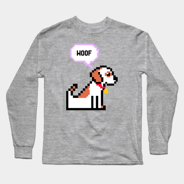 Pixel Dog Long Sleeve T-Shirt by SuperrSunday